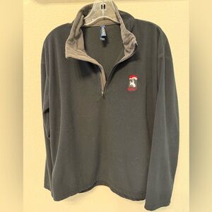 EUC Jackson Hole WY unisex 1/4 zip black fleece shirt by Ouray Sportswear size S